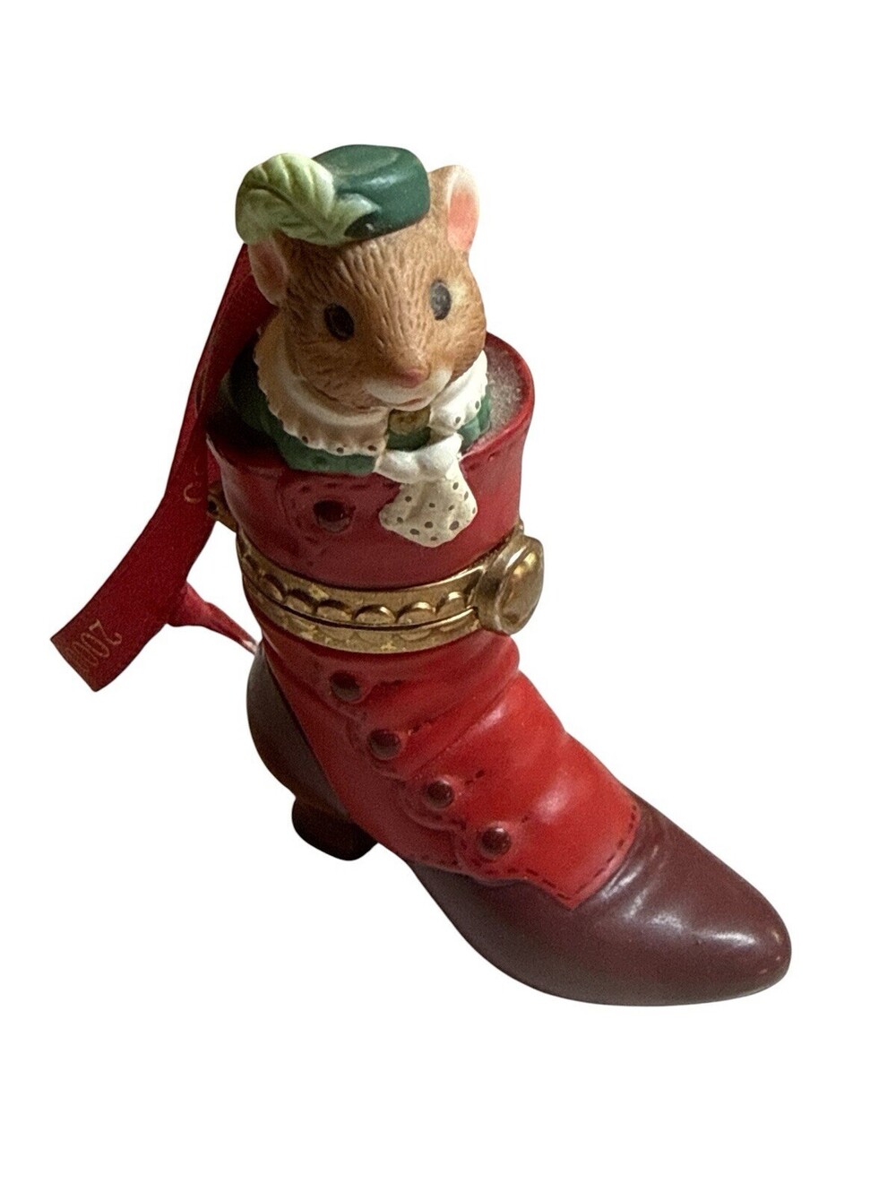 Hallmark Keepsake Ornament Fashion Afoot Christmas 2000 Trinket Latched Lid 3"H